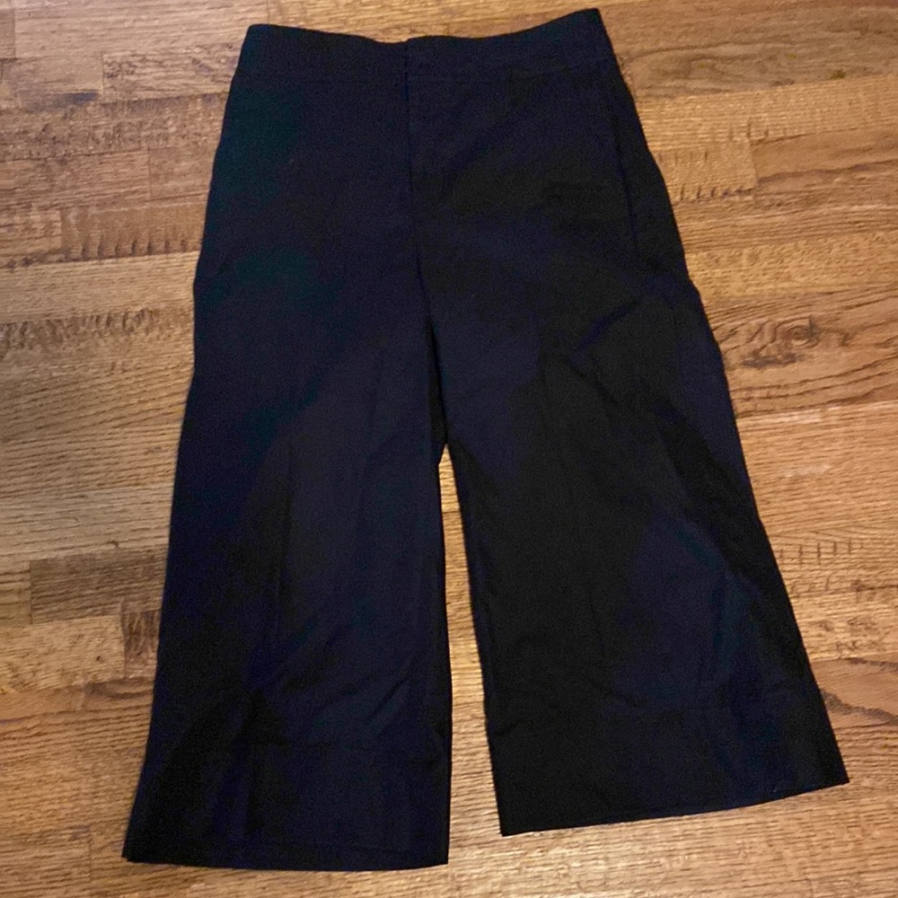 J. Crew wide leg high waist pants. Black  culotte trousers.
